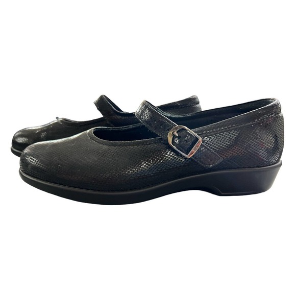 Tripad SAS Womens Black Mary Jane Shoes Leather Comfort Foot Bed Size 8 - Picture 1 of 7